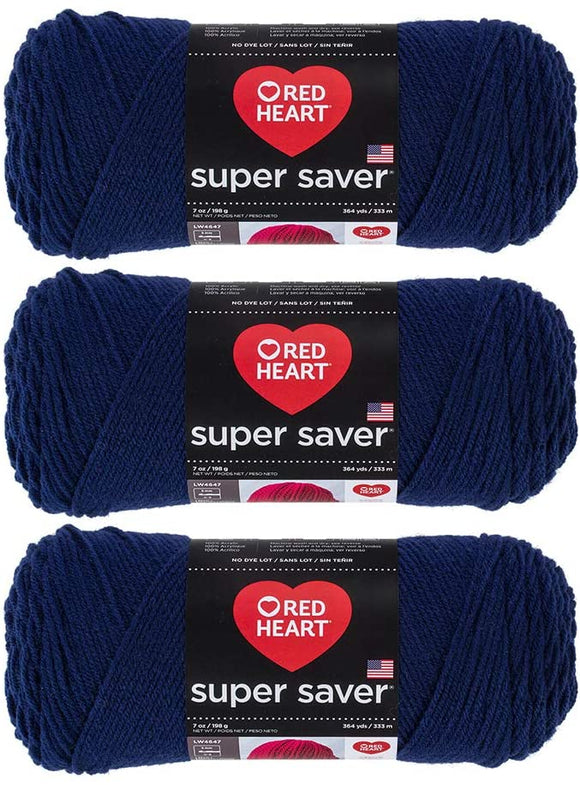 3-Pack RedHeart Yarn Soft Navy