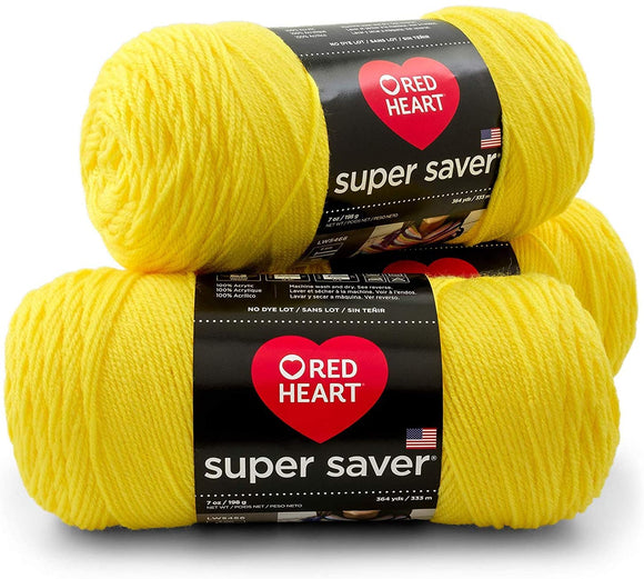 3-Pack RedHeart Yarn Bright Yellow