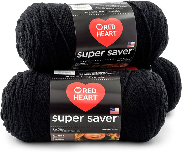 3-Pack RedHeart Yarn Black