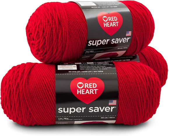 3-Pack RedHeart Yarn Cherry Red